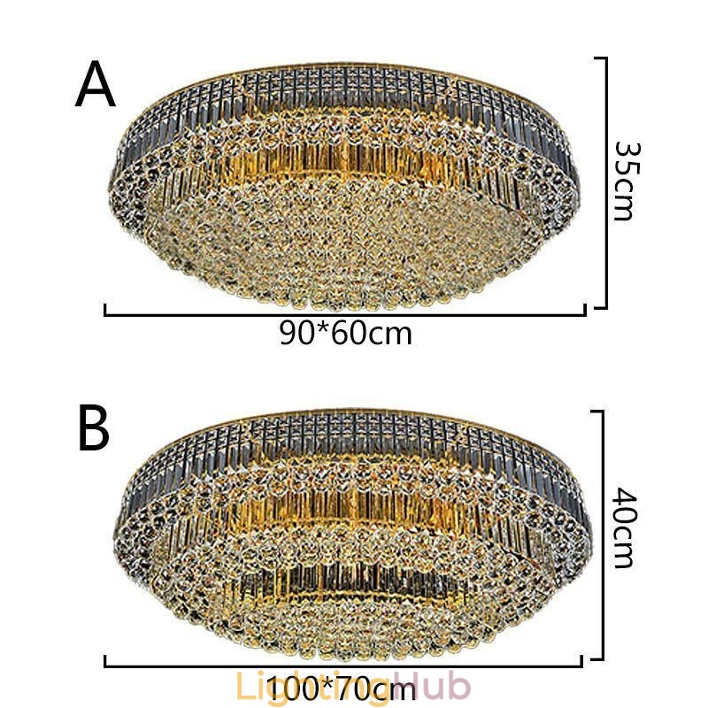 Flush Mount Crystal Ceiling Light European Oval Light