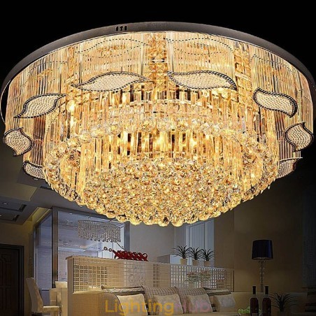 Crystal Ceiling Light Contemporary Simple Round Flush Mount Light Fixture Crystal Ceiling Light Contemporary Simple Round Flush Mount Light Fixture