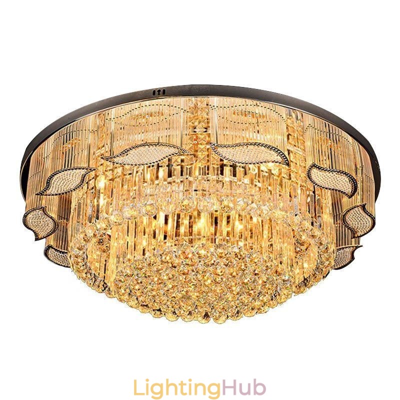 Crystal Ceiling Light Contemporary Simple Round Flush Mount Light Fixture