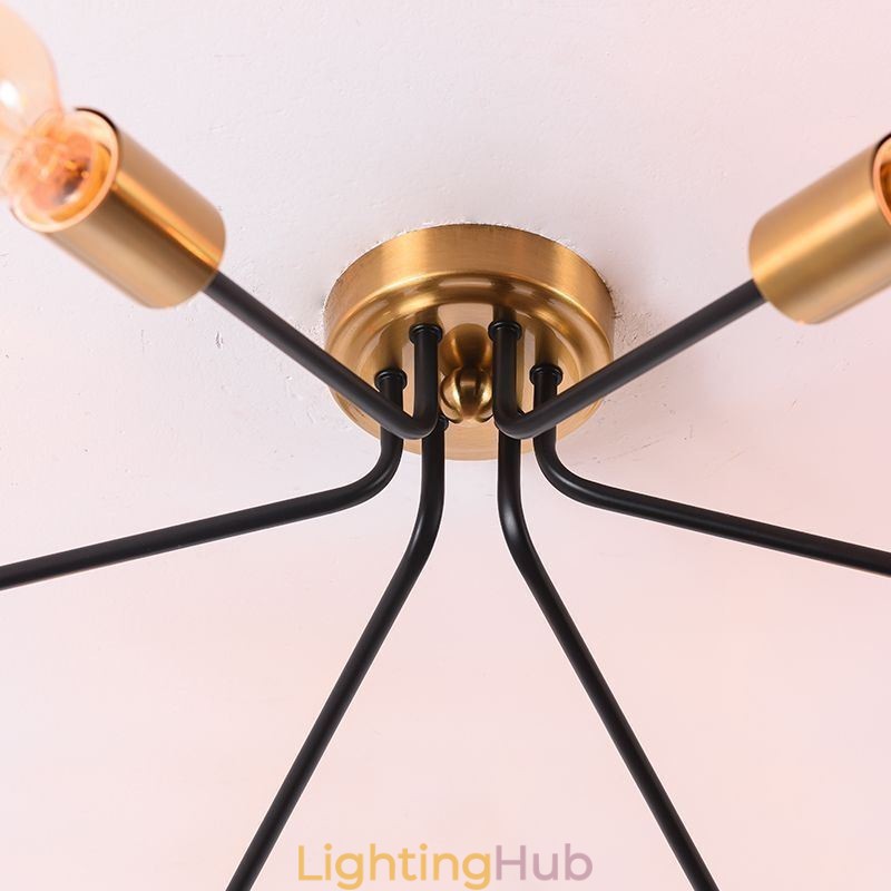 Sputnik Chandelier 6 Light Semi Flush Mount Ceiling Light Fixture