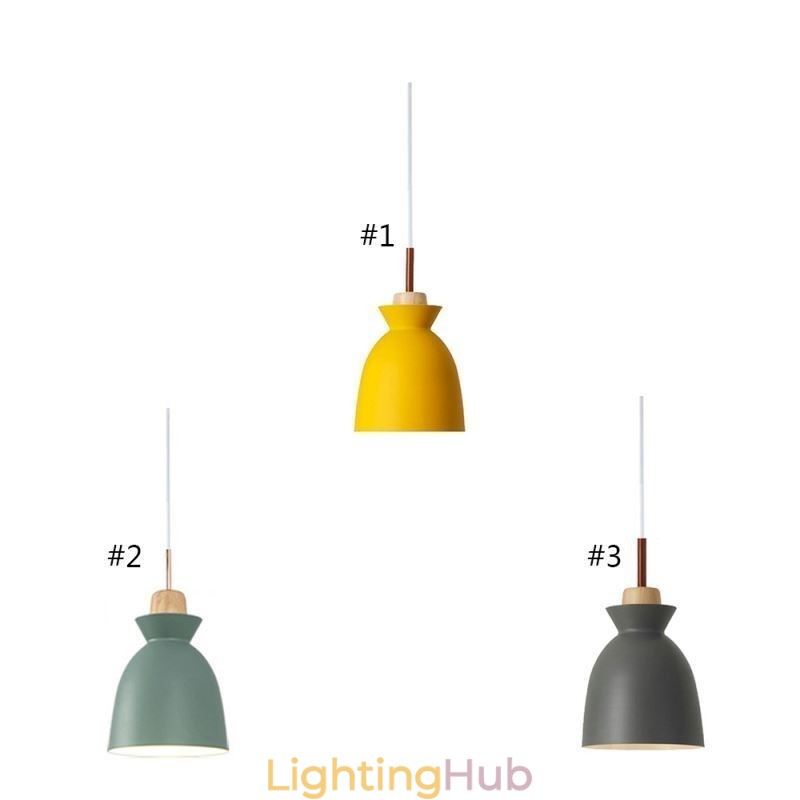 Nordic Simple Macaron Pendant Light Iron Arti Three Lights