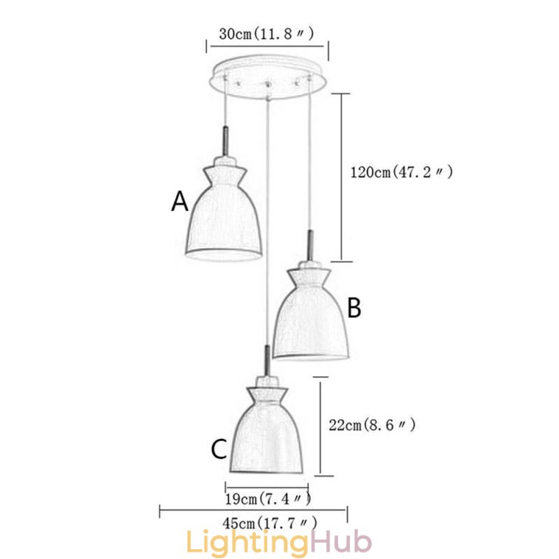 Nordic Simple Macaron Pendant Light Iron Arti Three Lights
