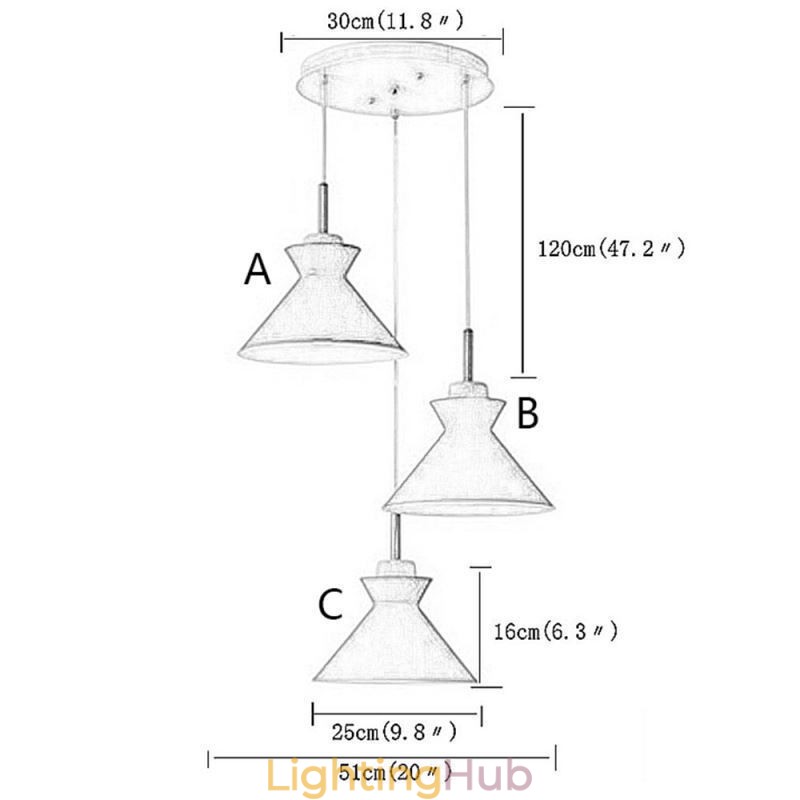 Nordic Macaron Island 3 Light Pendant Lighting Simple Iron Arti Three Lights