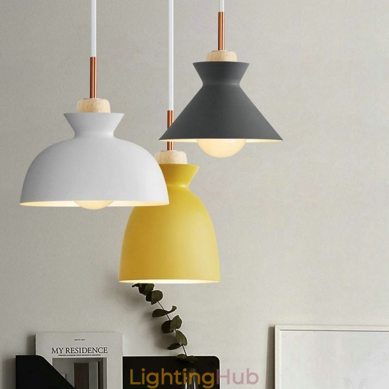 Macaron Pendant Light Nordic Simple Iron Arti Three Lights Fixture