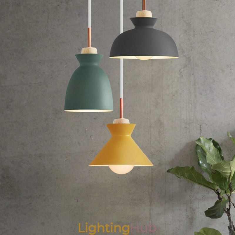 Macaron Pendant Light Nordic Simple Iron Arti Three Lights Fixture