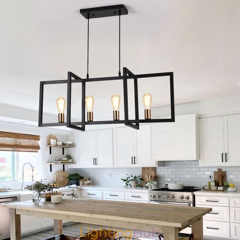 4 Light Pendant Light Industrial Style Lightingway