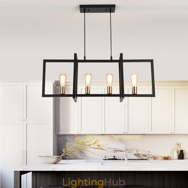 4 Light Pendant Light Industrial Style Lightingway