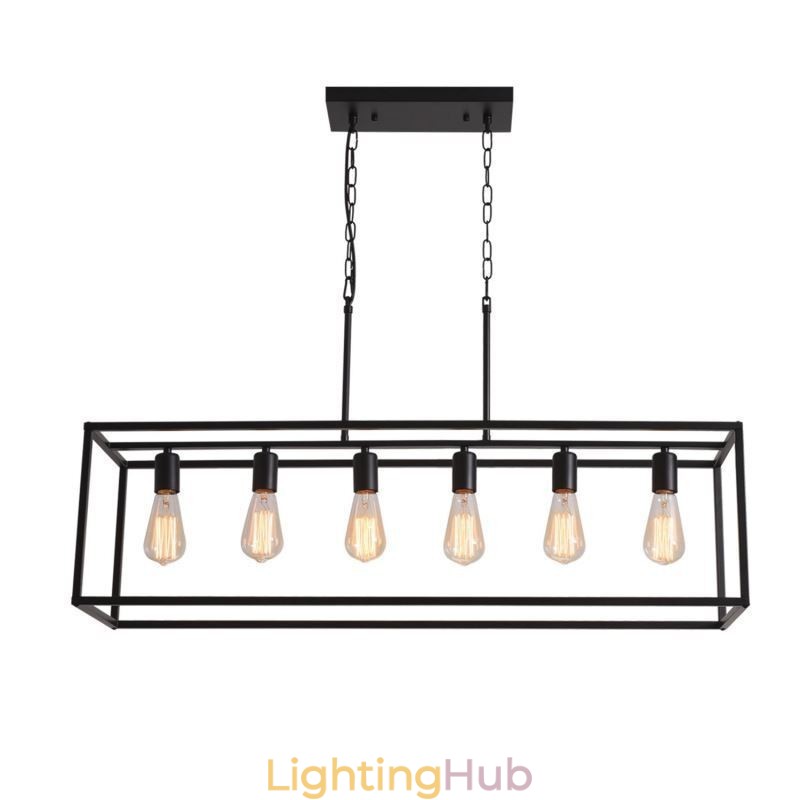 Farmhouse Pendant Lighting Fixture Island Hanging Lights 6 Lights