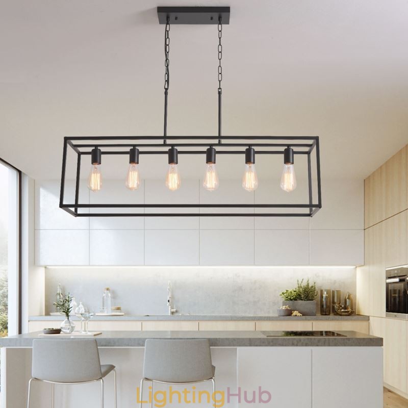 Farmhouse Pendant Lighting Fixture Island Hanging Lights 6 Lights