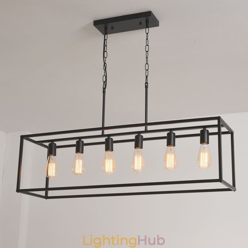 Farmhouse Pendant Lighting Fixture Island Hanging Lights 6 Lights