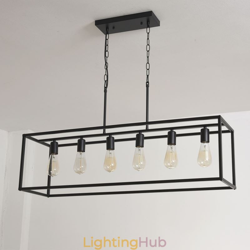 Farmhouse Pendant Lighting Fixture Island Hanging Lights 6 Lights