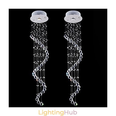 Crystal Pendant Light Chandelier Lighting 1 Lights Silver Canpoy Clear K9 Crystal Helix Ceiling Lamps H120CM Crystal Pendant Light Chandelier Lighting 1 Lights Silver Canpoy Clear K9 Crystal Helix Ceiling Lamps H120CM