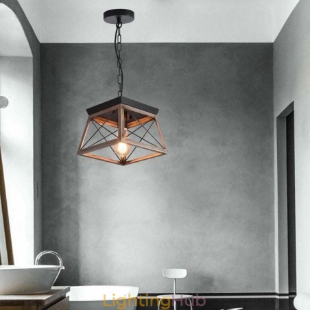 Vintage Trapezoidal Pendant Light Metal Black Hanging Light Vintage Trapezoidal Pendant Light Metal Black Hanging Light