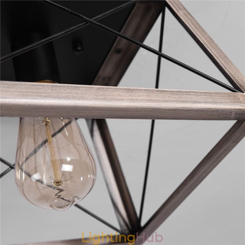 Vintage Trapezoidal Pendant Light Metal Black Hanging Light