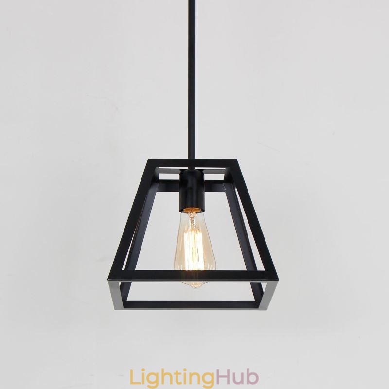 Rustic Farmhouse Pendant Light Industrial Mini Metal Ceiling Light Trapezoidal Shape Island