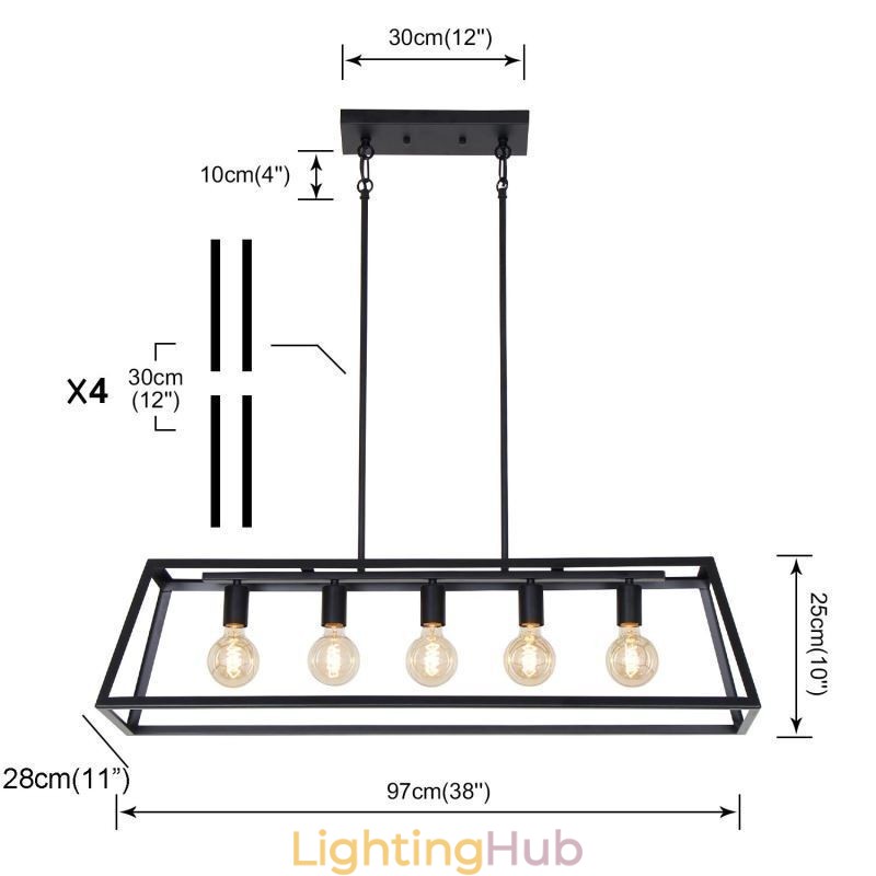 Industrial Metal Pendant Light Trapezoidal Hanging Ceiling Light