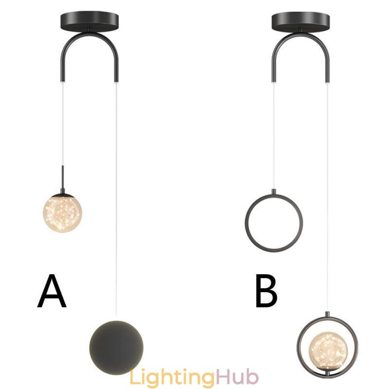 Round Ring Pendant Light Modern Ball Hanging Lamp