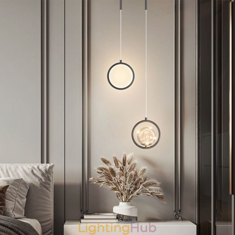 Round Ring Pendant Light Modern Ball Hanging Lamp