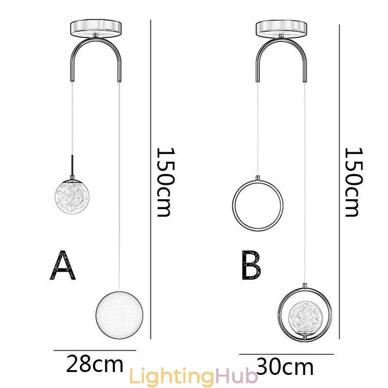 Round Ring Pendant Light Modern Ball Hanging Lamp