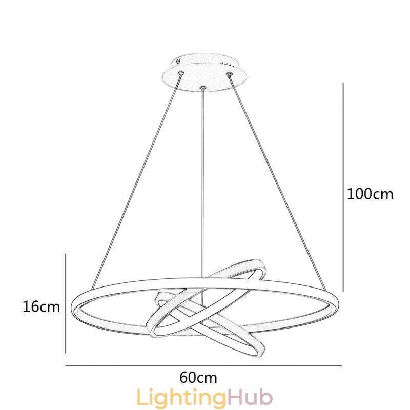 Modern Chandelier Dimmable 3 Ring Pendant Lighting