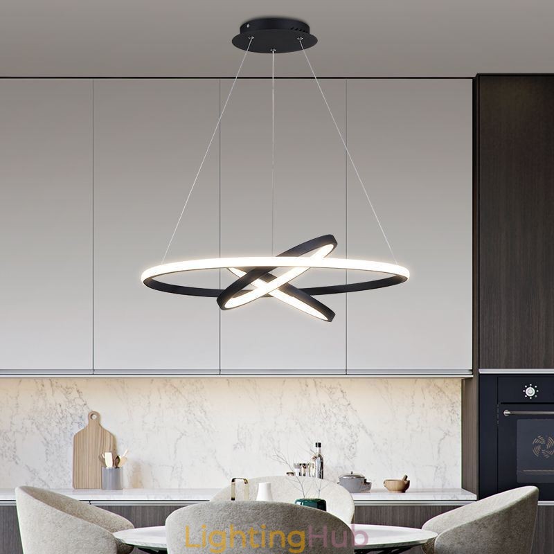 Modern Chandelier Dimmable 3 Ring Pendant Lighting