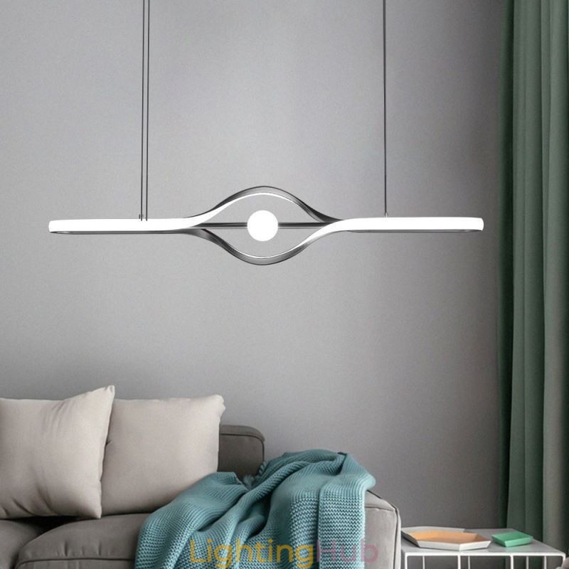 Modern Linear Pendant Light Long Strip Hanging Lamp