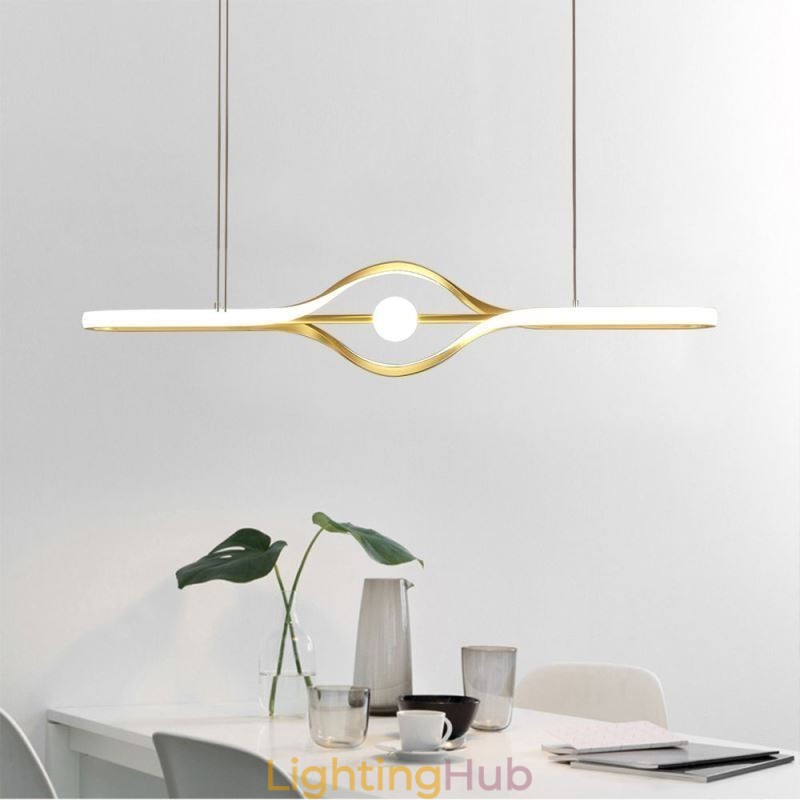 Modern Linear Pendant Light Long Strip Hanging Lamp