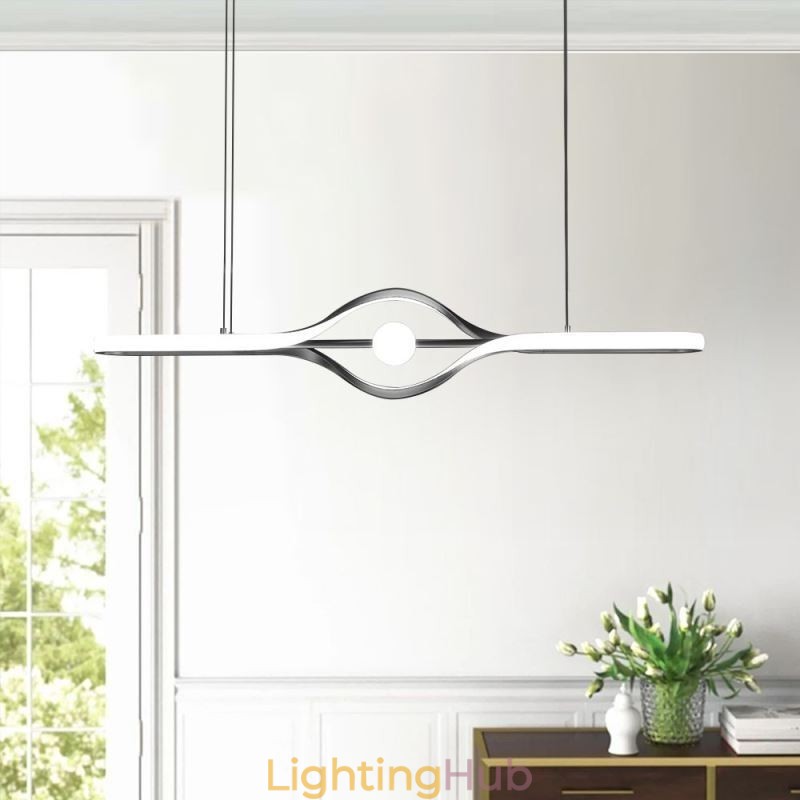 Modern Linear Pendant Light Long Strip Hanging Lamp