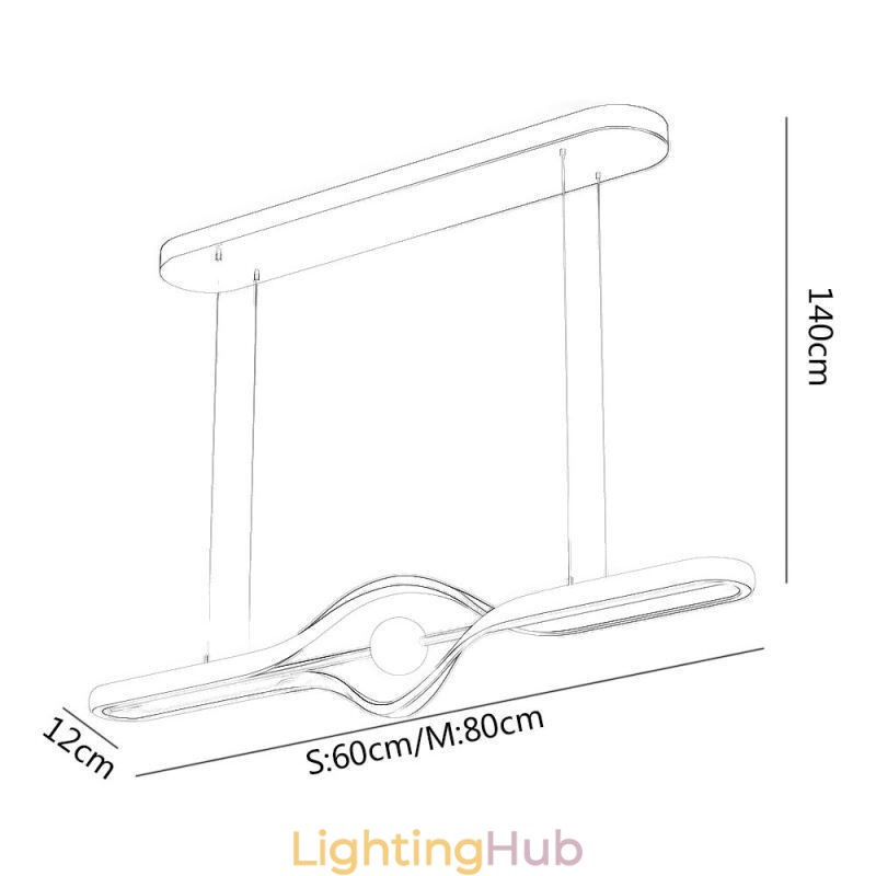 Modern Linear Pendant Light Long Strip Hanging Lamp