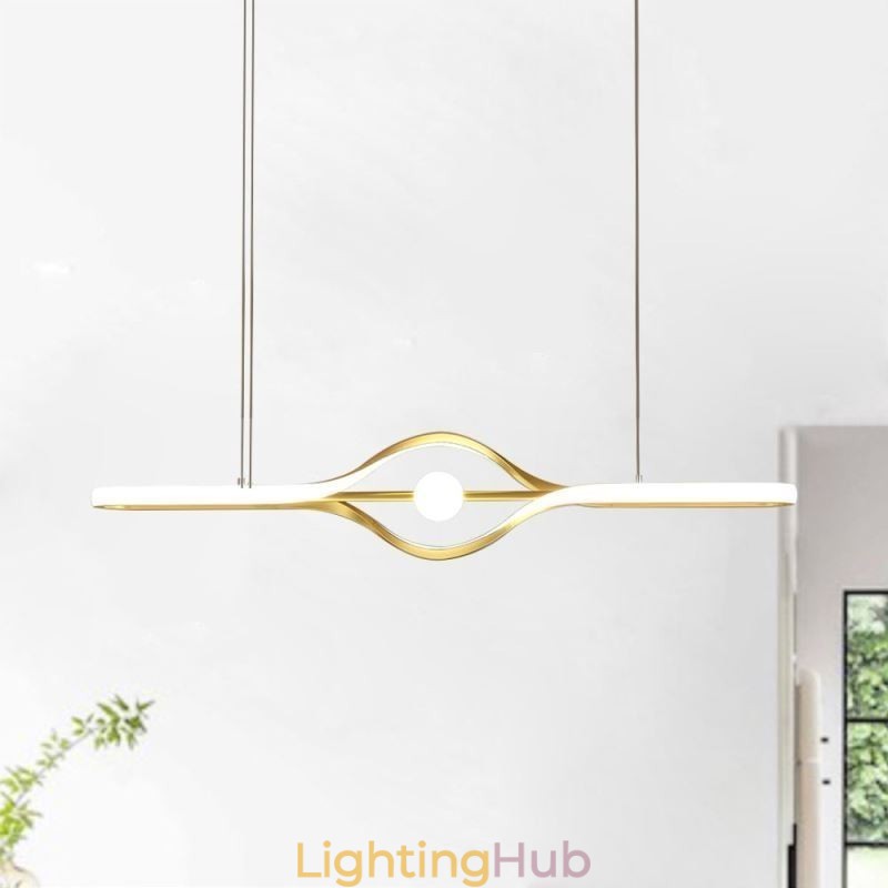 Modern Linear Pendant Light Long Strip Hanging Lamp
