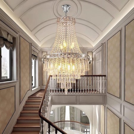 Modern Crystal Chandelier Contemporary Elegant Ceiling Light Fixture Duplex Stair Modern Crystal Chandelier Contemporary Elegant Ceiling Light Fixture Duplex Stair