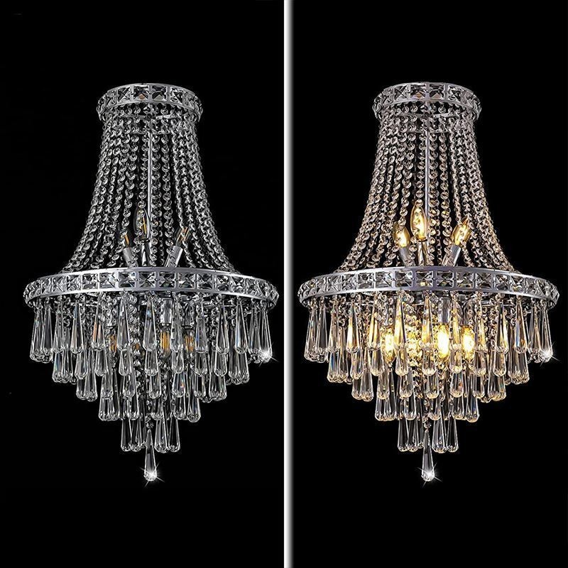 Modern Crystal Chandelier Contemporary Elegant Ceiling Light Fixture Duplex Stair