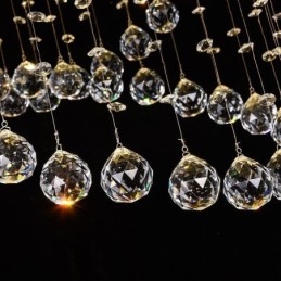 Modern Crystal Chandelier Round Raindrop Ceiling Light