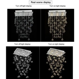 Modern Crystal Chandelier Flush Mount Ceiling Light