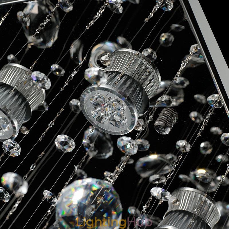 Modern Crystal Chandelier Flush Mount Ceiling Light