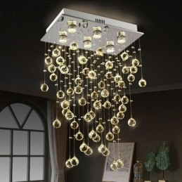 Modern Crystal Chandelier Flush Mount Ceiling Light