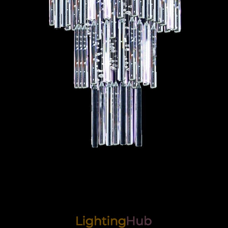 Modern Square Crystal Chandelier Contemporary Elegant Ceiling Light Fixture Duplex Stair