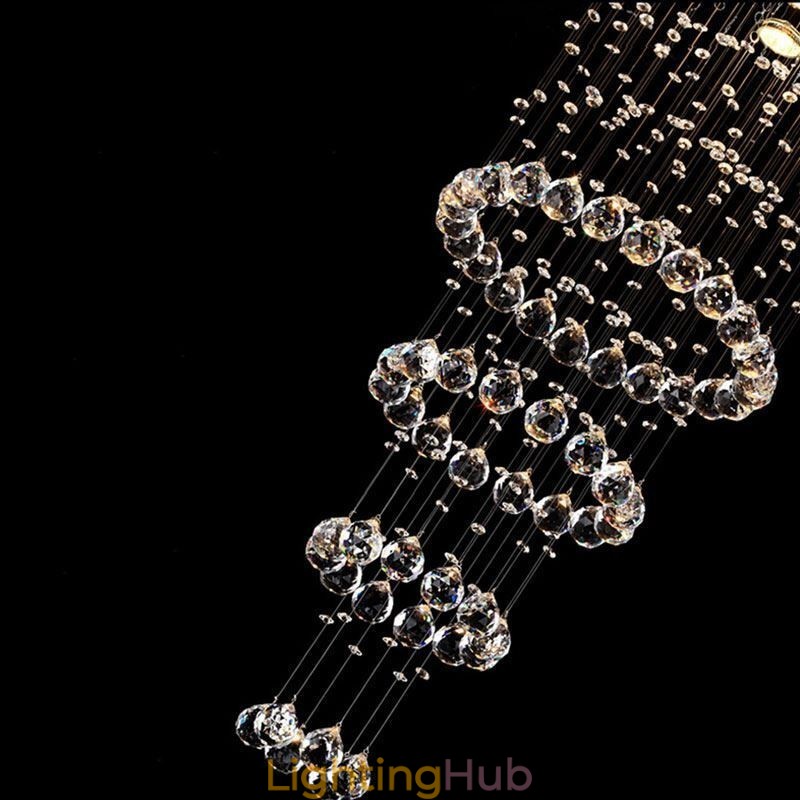 Crystal Chandelier Contemporary Elegant Ceiling Light Fixture Duplex Stair