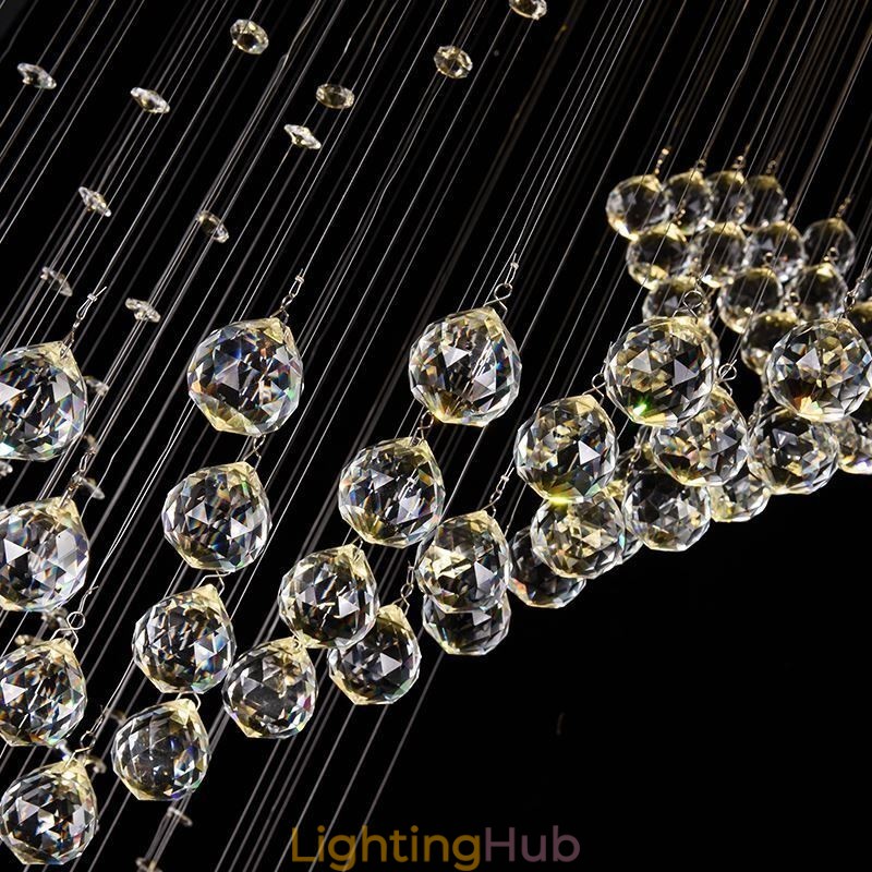 Elegant Crystal Chandelier Raindrop Ceiling Lights Foyer