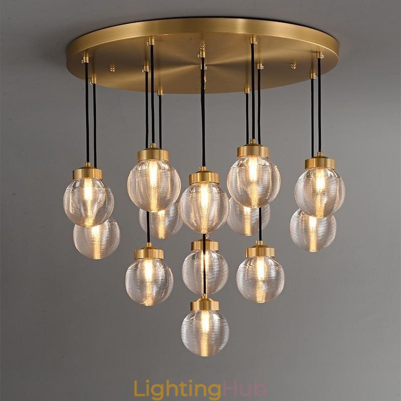 American Cluster Pendant Lamp Light Luxurious Glass Ball Ceiling Light