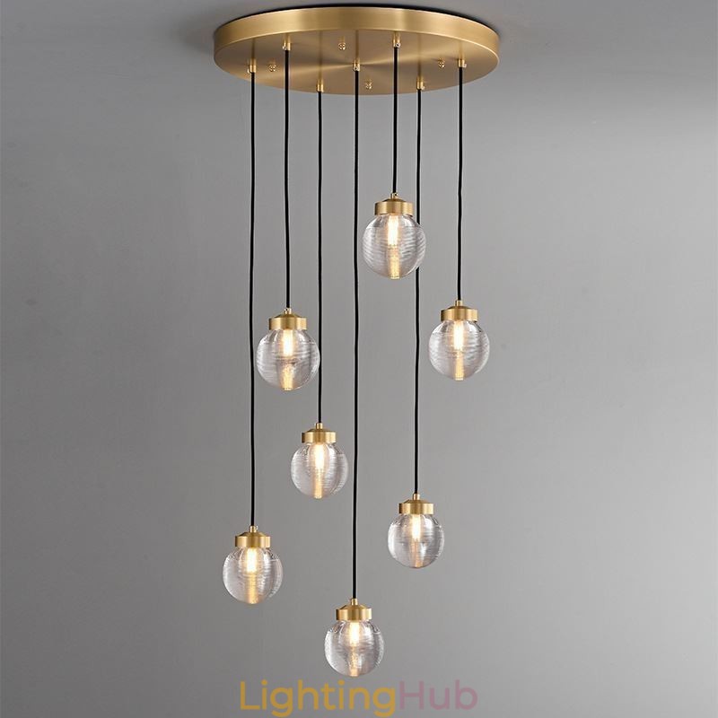 American Cluster Pendant Lamp Light Luxurious Glass Ball Ceiling Light