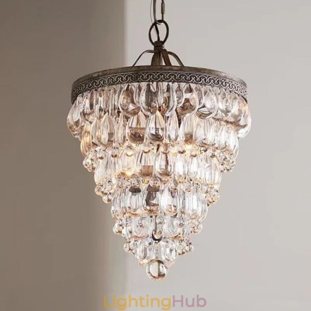 American Crystal Ceiling Light Country Retro Round Pendant Light American Crystal Ceiling Light Country Retro Round Pendant Light