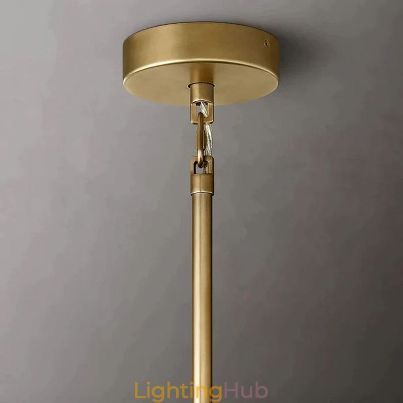 American Pendant Light Glass Ceiling Light Amber Transparent 90cm 14 Lights