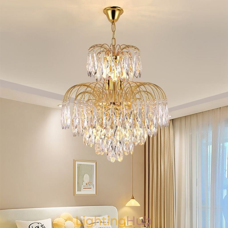 Crystal Pendant Light Contemporary Duplex Decorative Ceiling Light