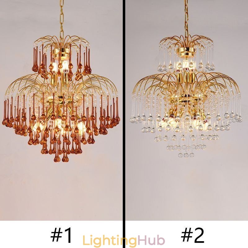Crystal Pendant Light Elegant Duplex Decorative Ceiling Light