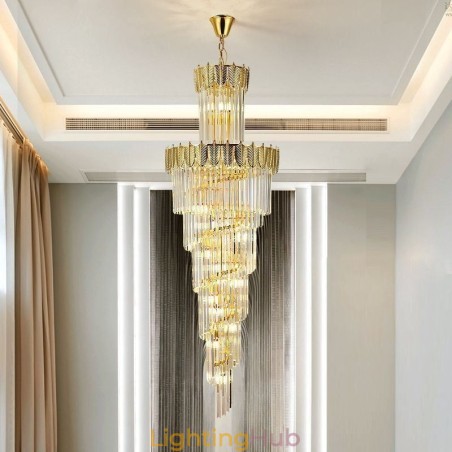 Tapered Crystal Pendant Light Duplex Decorative Ceiling Light Tapered Crystal Pendant Light Duplex Decorative Ceiling Light