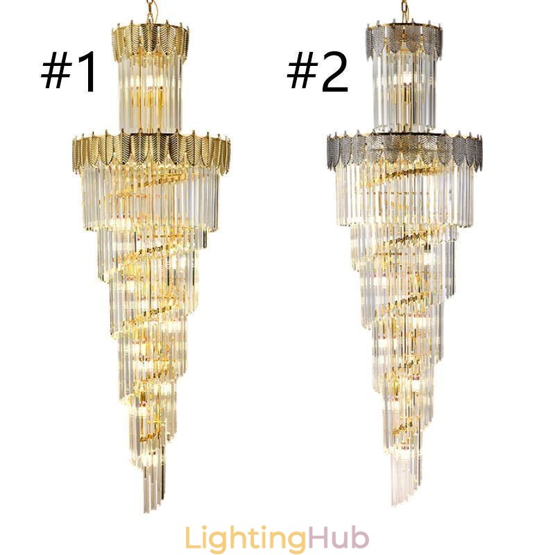 Tapered Crystal Pendant Light Duplex Decorative Ceiling Light