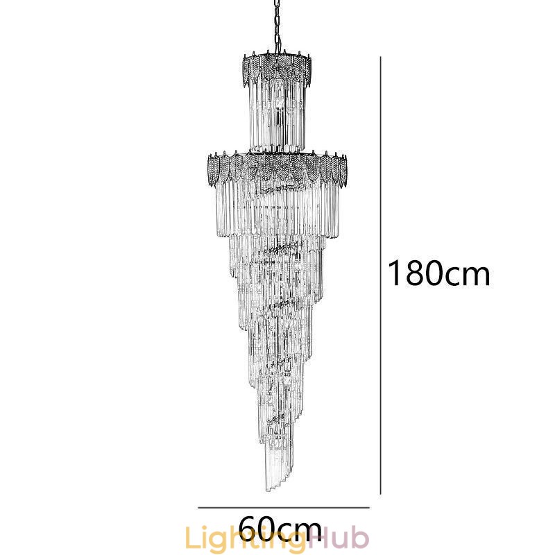 Tapered Crystal Pendant Light Duplex Decorative Ceiling Light