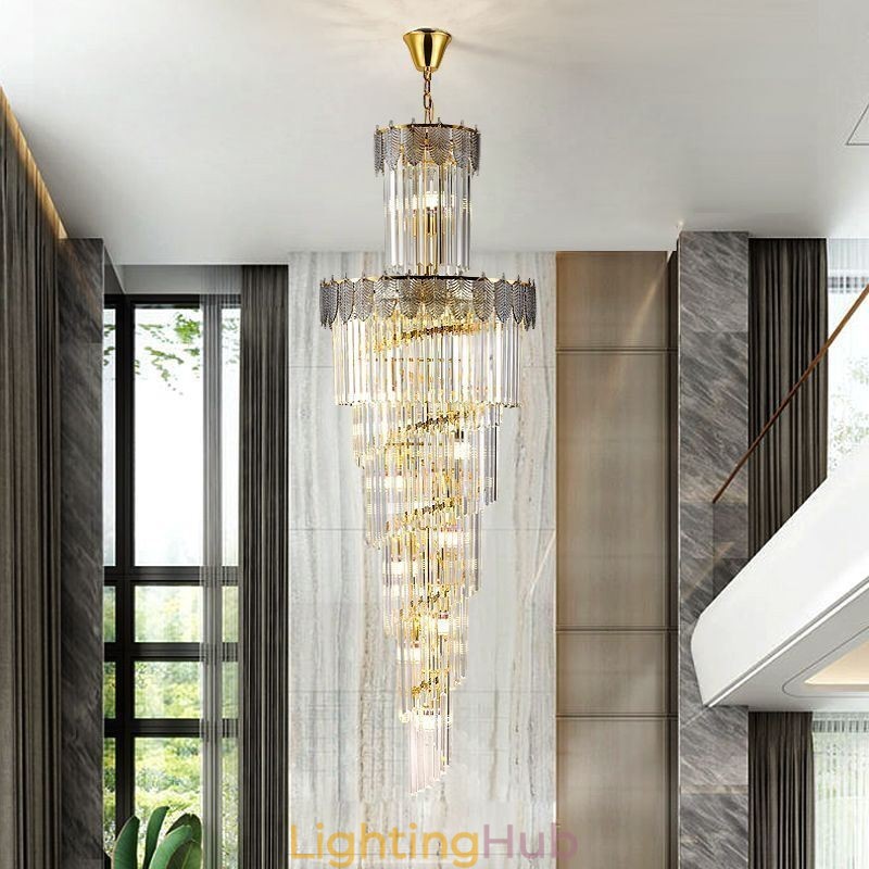 Tapered Crystal Pendant Light Duplex Decorative Ceiling Light