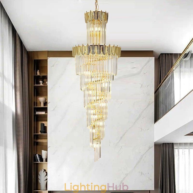 Tapered Crystal Pendant Light Duplex Decorative Ceiling Light